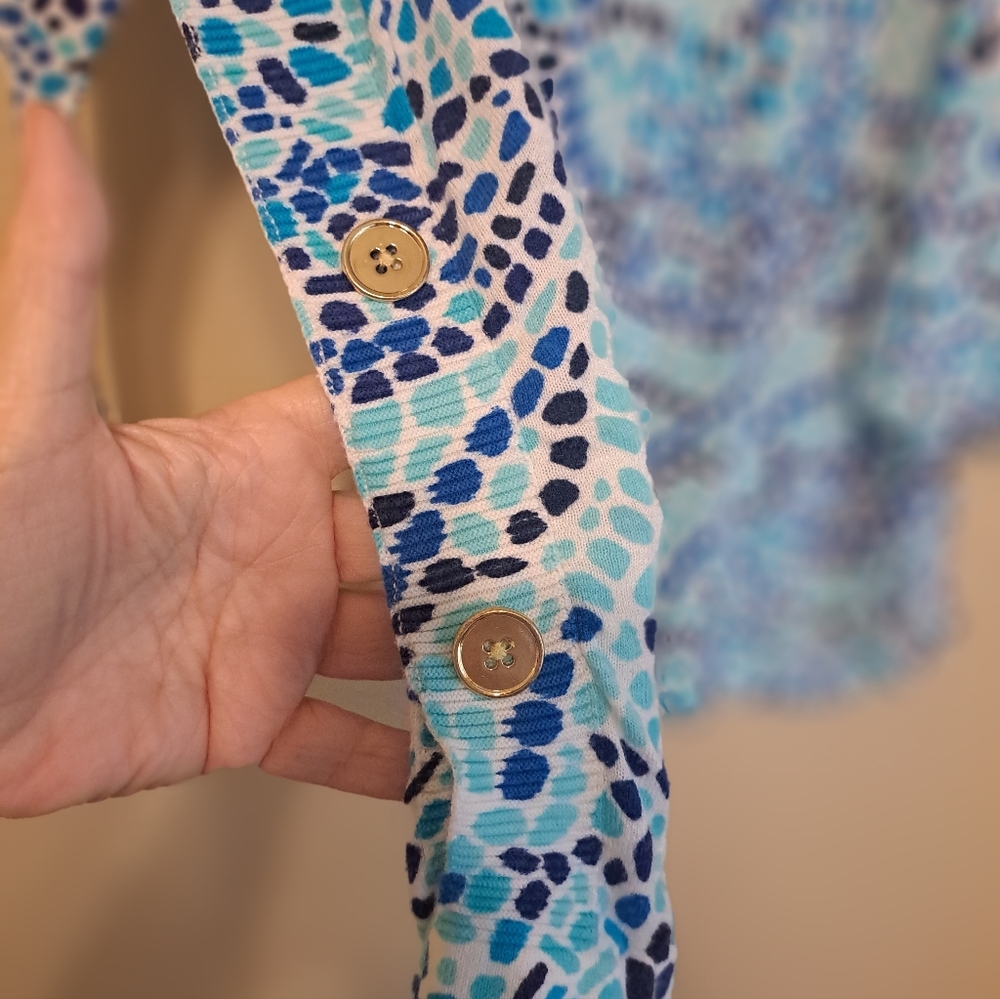 Blue Patterned Women's Top - Picture 7 of 10